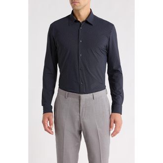 BOSS P-Liam Button-Up Shirt in Dark Blue at Nordstrom, Size Xx-Large