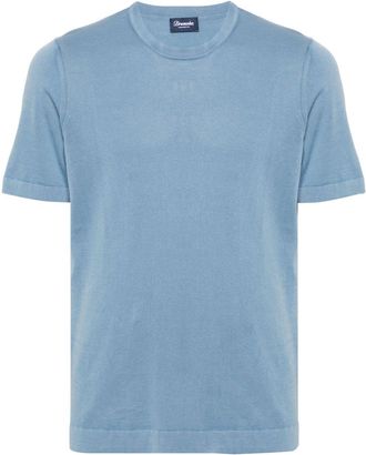Drumohr crew-neck short-sleeve jumper - men - Cotton - 48 - Blue