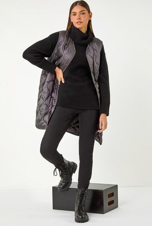 Roman Quilted Collarless Buttoned Gilet