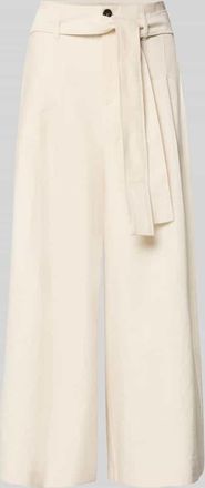 Max & Co. Regular Fit Weite Hose mit Bindeg&uuml;rtel Modell LEGENDA in Offwhite Melange, Gr&ouml;&szlig;e 34