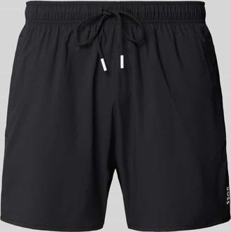 HUGO BOSS Badeshorts mit Mesh-Einsatz in Black, Größe XXL