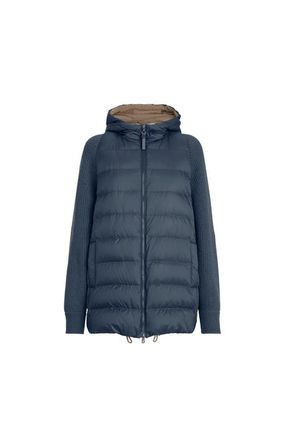 Brunello Cucinelli Nylon hooded down jacket in Blue at Nordstrom, Size 46 It
