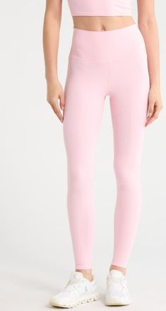 Lord & Taylor Ribbed Leggings in Baby Pink at Nordstrom, Size X-Small