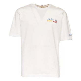 MC2 Saint Barth T-Shirts, male, White, Size: L Malia Crew Neck Short Sleeve