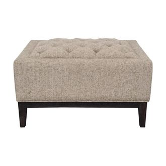 The Libra Company Theodore Buttoned Stool - Wood/Foam/Poly/Metal - L61 x W81 x H48 cm in Taupe