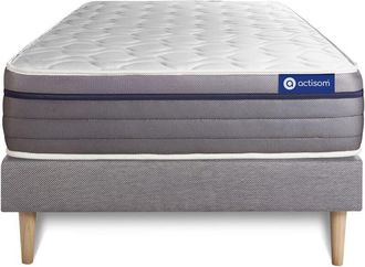 Actisom Actisom - Somier Gris + Colch&oacute;n Con L&aacute;tex Y Espuma Viscoel&aacute;stica 80 X 190