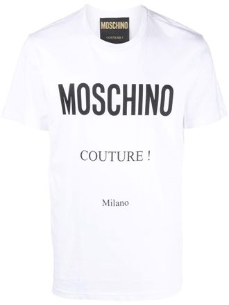Moschino logo-print organic-cotton T-shirt - men - Organic Cotton - 56 - White