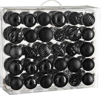 MiCa Decorations Bola de navidad unbreakable baubles negro h7xb7xl7cm