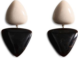 Mango Two Tone Drop Earrings in Black/White at Nordstrom