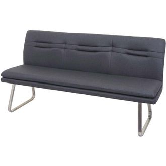 Hhg [NON UTILIZZATO] Panca imbottita soggiorno da interni sala da pranzo HHG-911 tessuto acciaio inox grigio scuro 180cm