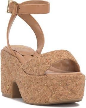 Vince Camuto Ellah Ankle Strap Platform Sandal in Natural at Nordstrom Rack, Size 6.5