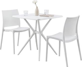 Clp Conjunto De Muebles De Jardin Amino Con 2 Sillas Blanco