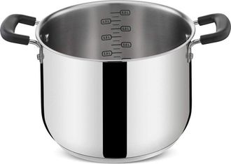 Lagostina Lagostina Pratica Pentola Alta 2 Maniglie per Induzione, Grigio, 22 cm, Acciaio 18/10