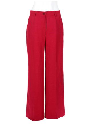P.A.R.O.S.H. Red High Waist Wide-Leg Pants