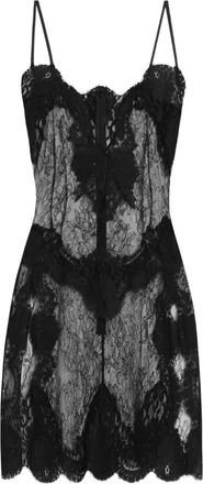 Dolce & Gabbana lace-trimmed slip dress - women - Viscose/Polyamide/Cotton/Silk/Elastane - 40 - Black