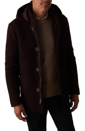 The Normal Brand Balboa City Hooded Peacoat in Midnight Brown at Nordstrom, Size Xx-Large