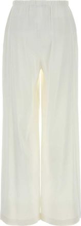 Max Mara Womens Destino Trousers White Linen Viscose Elastane