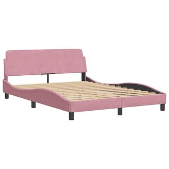 vidaXL Vidaxl - Cama Con Cabecero Sin Colch&oacute;n Terciopelo Rosa 120x200 Cm