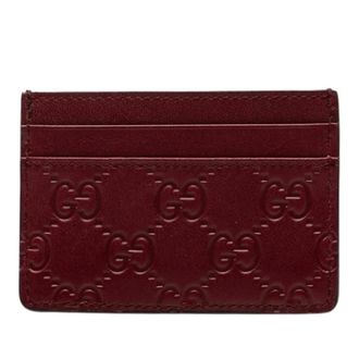 Gucci Pre-owned Wallets, female, Red, Size: ONE SIZE Pre-owned Vintage Business Card Case