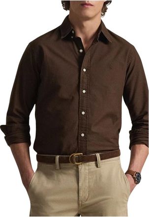 Polo Ralph Lauren Cubdppcs Long Sleeve Sport Shirt - Heren - Overhemden - Bruin - Maat: M Katoen