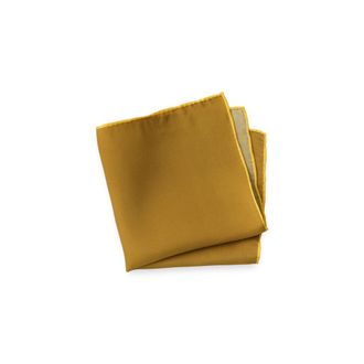 Paul Fredrick Solid Silk Pocket Square in Gold at Nordstrom