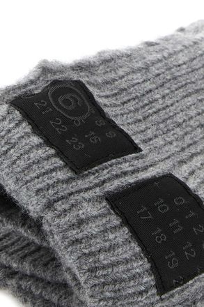 Maison Margiela Womens Grey Wool Blend Gloves Melange Exterior: Nylon Guanti