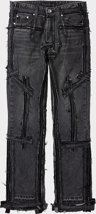 Who Decides War by Ev Bravado Mens Exposure Patchwork Slim-Fit Jeans