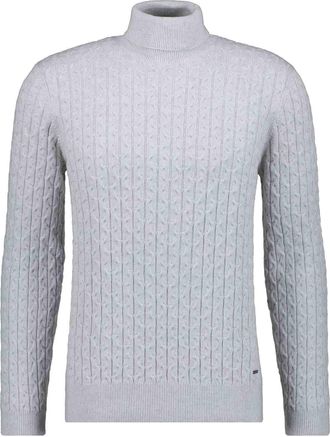 Ragman Rundhalspullover RAGMAN, Herren, Gr. 56, grau (hellgrau), 95% Baumwolle 5% Kaschmir, ohne Ausschnitt, Pullover Rundhalspullover