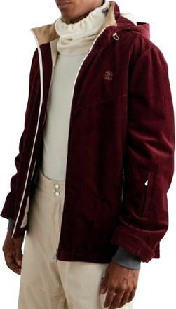 Brunello Cucinelli Burgundy Cord Mountain Outerwear Jacket Size XL