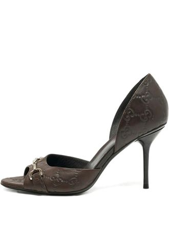 Gucci Horsebit Dorsay leather pumps - women - Calf Leather/Calf Leather/Calf Leather - 37 - Brown