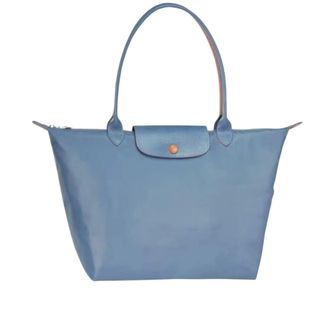 Generic Multipurpose Tote Bag: Foldable Soft Nylon, 3 Sizes, Stylish Water-Resistant Designer Handbag for Work, Travel, Gym (Anniversary Haze Blue,Medium)