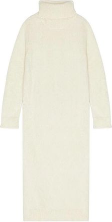 Saint Laurent Extra Lange Mohair Trui - Dames - Kleedjes - Beige - S - Wol - Kleedjes