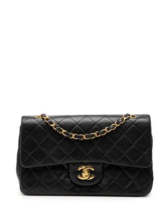 Chanel 1991-1994 Small Classic Lambskin Double Flap shoulder bag - Black