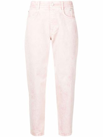 Stella McCartney Jeans crop con effetto schiarito - Rosa