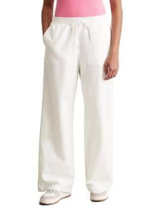 Marc O'Polo Denim Schlupfhose MARC OPOLO DENIM, Damen, Gr. XS, N-Gr, weiss (silky wei&szlig;), Web, Obermaterial: 53% Leinen, 47% Baumwolle, relaxed fit normal, Hosen Schlupf