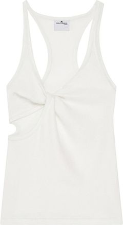 Courr&egrave;ges White Cotton Blended Top