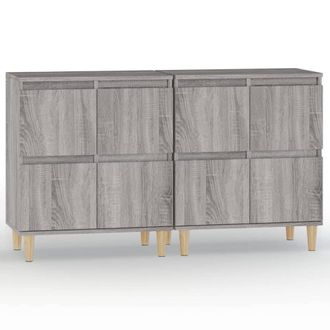 Berkfield Home Sideboards 2 pcs Grey Sonoma 60x35x70 cm Engineered Wood | Size: 60 x 35 x 70 cm