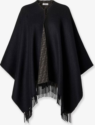 Fendi Mantella in lana e cashmere FF zucca - FENDI - gender_Woman