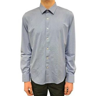 Roberto Ricci Design Micro Vichy Stretch Shirt - Heren - Zakelijke Overhemden - Blauw - L - Overhemden