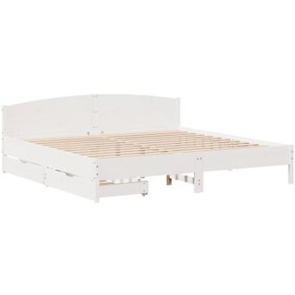 vidaXL Vidaxl - Estructura De Cama Sin Colch&oacute;n Madera Maciza Blanca 200x200 Cm