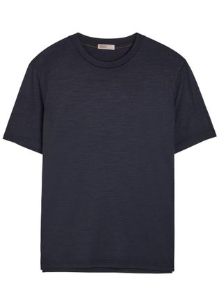 Herno Wool-jersey T-shirt - Navy - Xxl
