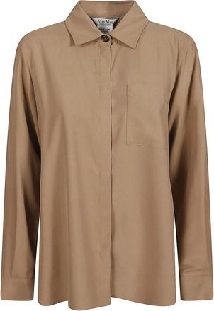 Max Mara Shirts - Dames - Overhemden - Bruin - S - Katoen - Overhemden