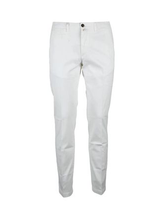 BRIGLIA 1949 Slim-Fit Cotton-Spandex Trousers In Pristine Finish