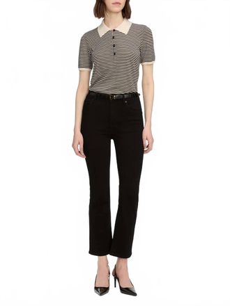 Frame Denim Reboot Crop Bootcut Jeans In Black