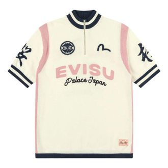 Palace x EVISU Cycle Knit Polo Shirt Off White P30KW051