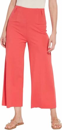 Lyss&eacute; Ellis Hi-Waist Culottes Ponte Crop Pants In Funk Red