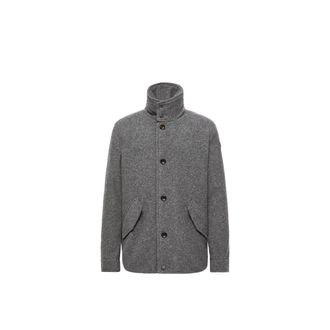 Moncler Moncler Panyol Short Wool Down Jacket, Men, Grey, Size: 0
