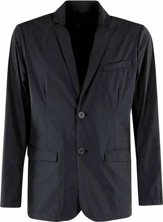 Herno Mens Single-Breasted Technical Nylon Blazer In Black