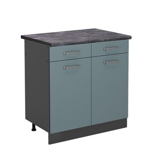 Vicco Mueble Bajo De Cocina R-line, Gris Azulado, 80 Cm, Et Antracita