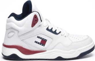 Tommy Jeans Basket Mid Top - Heren - Sneakers - Wit - 40 EU - Leer - Schoenen